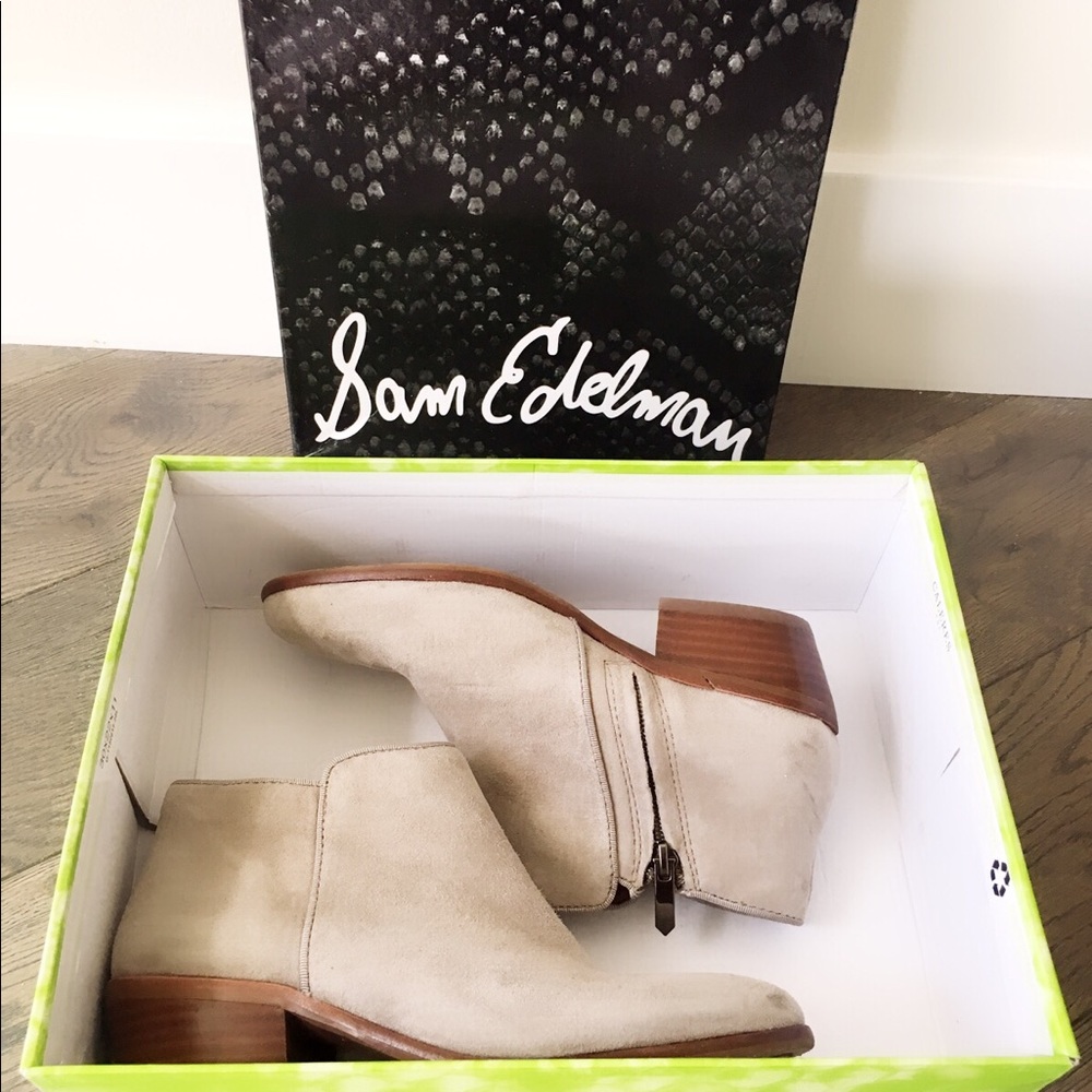 💝Sam Edelman Petty Booties Boots Gray Suede 5